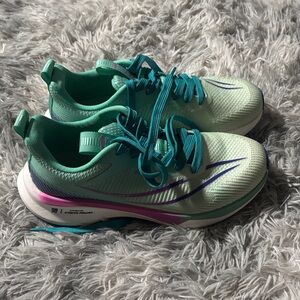 Mint Green and Purple Women's Running Shoes